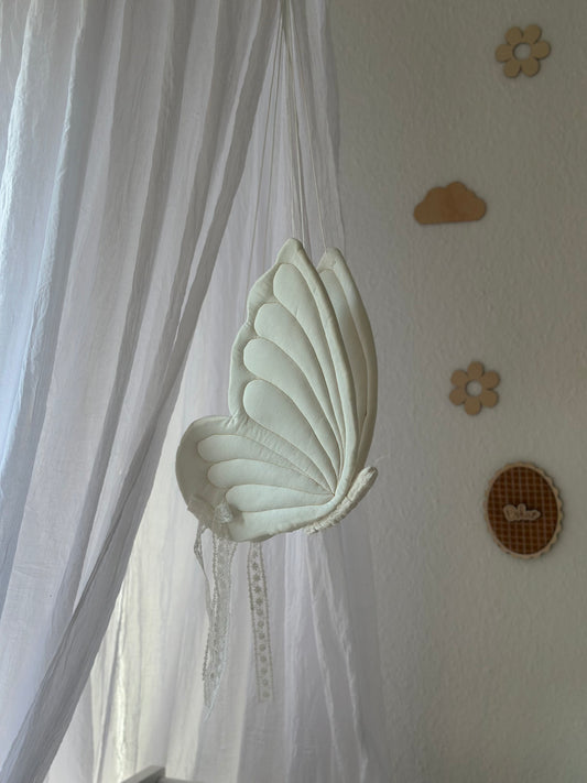 Schmetterling Mobile fürs Kinderzimmer Creme/Weiß